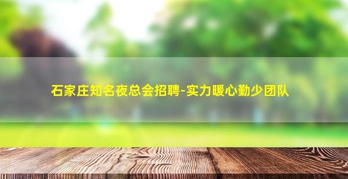 石家庄知名夜总会招聘-实力暖心勤少团队